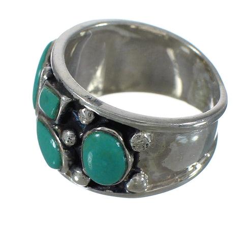 Genuine Sterling Silver Turquoise Southwestern Ring Size 6-1/2 FX91288